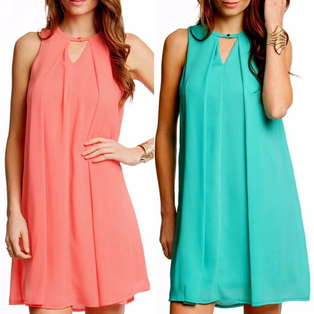 She & Sky Mint Green Sleeveless Shift Dress S